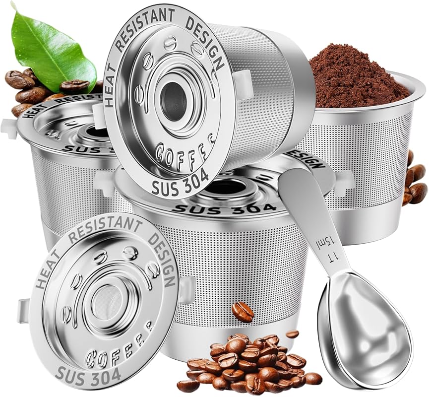 4-Pack Reusable Stainless Steel K Cups for Keurig 1.0 BPA-Free SUS 304
