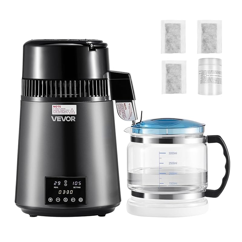 VEVOR 1.1 Gallon Stainless Steel Interior Water Distiller, 750W Counte