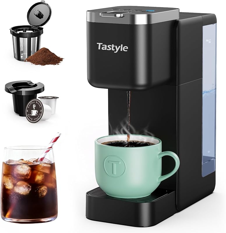 Single Serve Coffee Maker: Iced & Hot, K-Cup/Ground Compatible, 40oz R