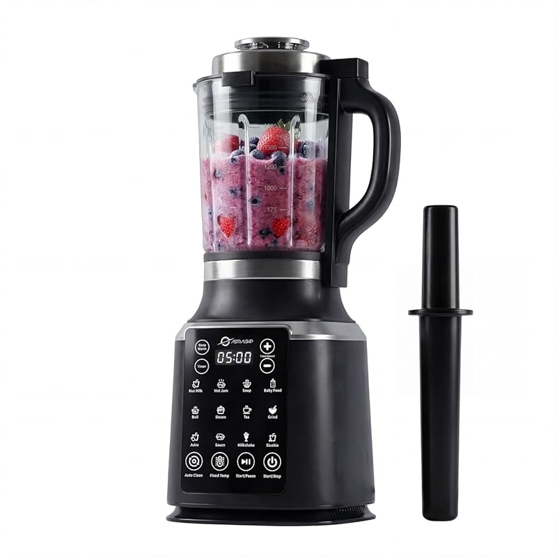 1500W Glass Blender: Tamper, 9 Speeds, 14 Presets, High-Speed Heating 