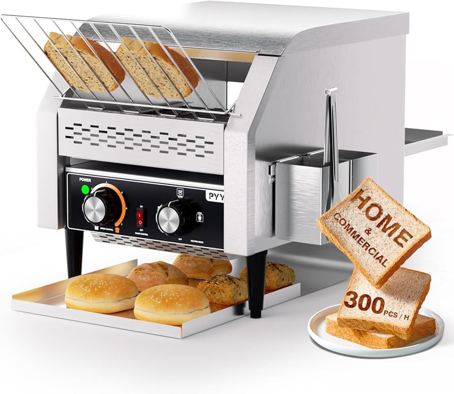 PYY 300pcs/h Commercial Conveyor Toaster: Electric Heavy-Duty Stainles