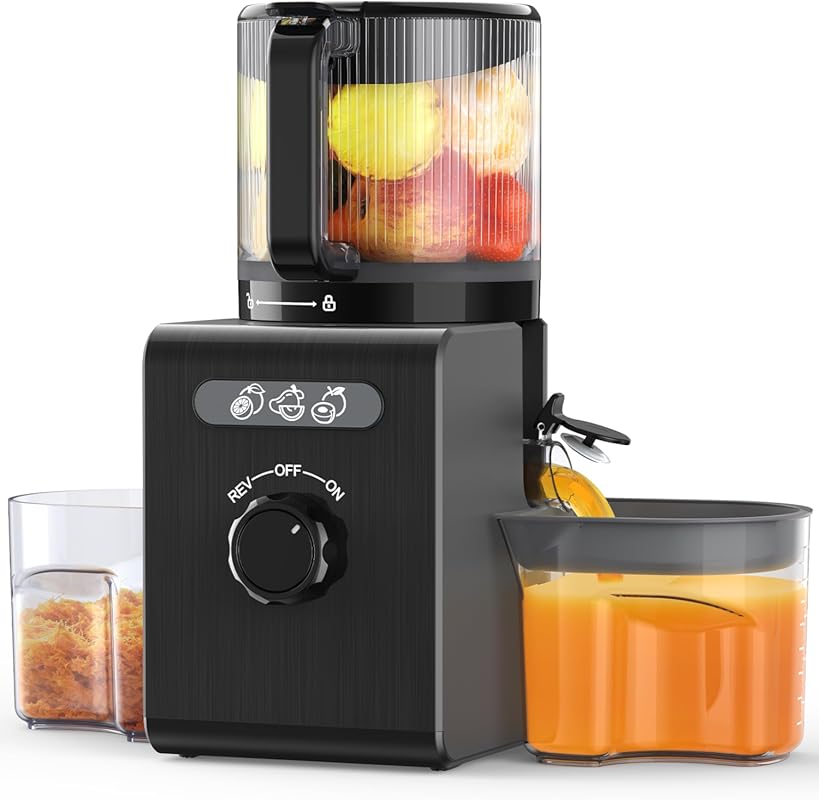 Cold Press Juicer with 6.5-inch Large Feed Chute for Whole Vegetables