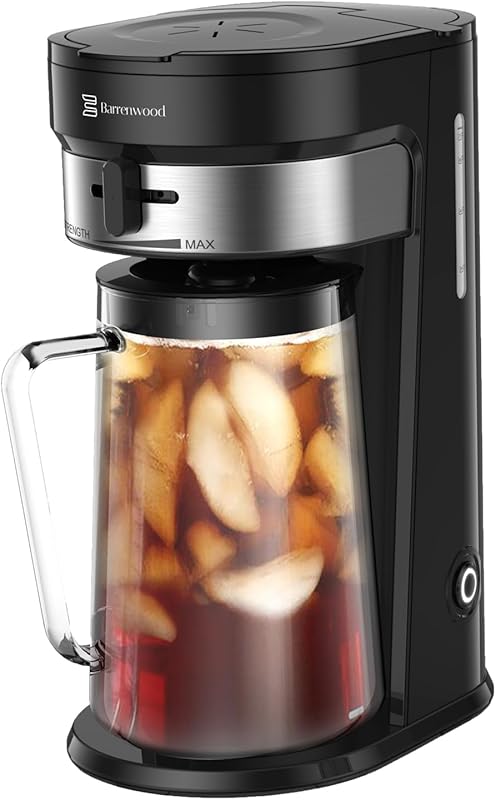 2.5QT Ice Tea Coffee Maker: Strength Selector, Reusable Filter for Col