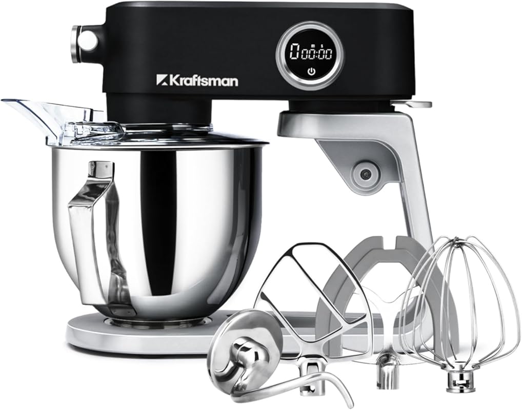 5.3 Quart Heavy Duty Stand Mixer DC Motor, 8-Speed Timer, Lower Noise,