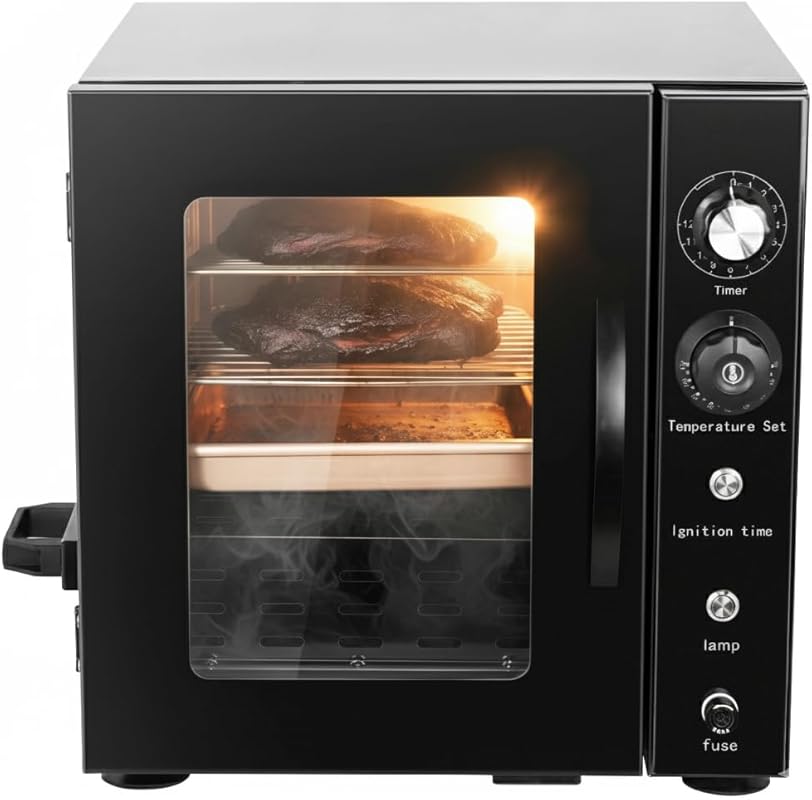 800W Electric Smoker with 2 Racks, Knob Controls, 86-230°F, 1-12H Time