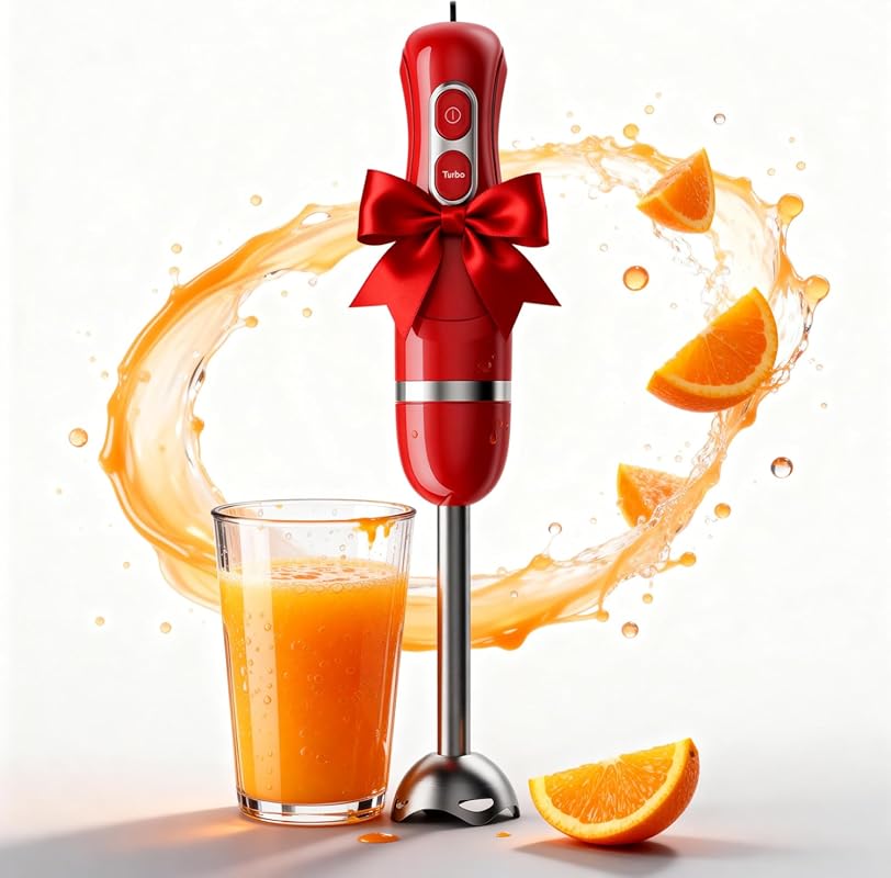 Corded Electric Handheld Immersion Blender with 2 Speeds and Stainless