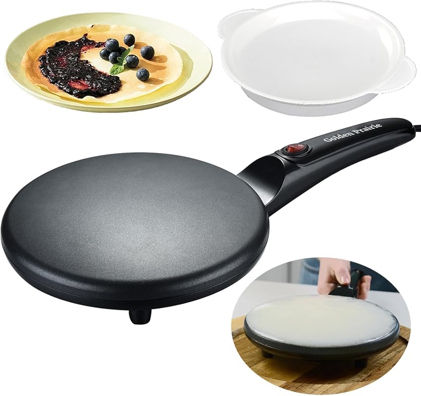 8-Inch Electric Crepe Maker with Auto Temperature Control, 800W Quick