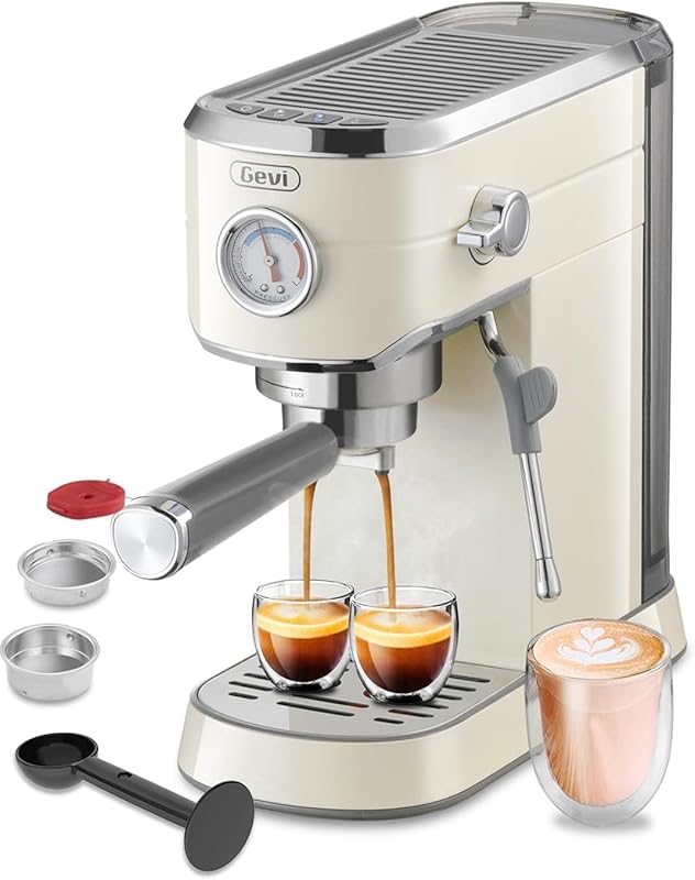 Gevi Commercial Espresso and Latte Machine with Milk Frother, Stainles