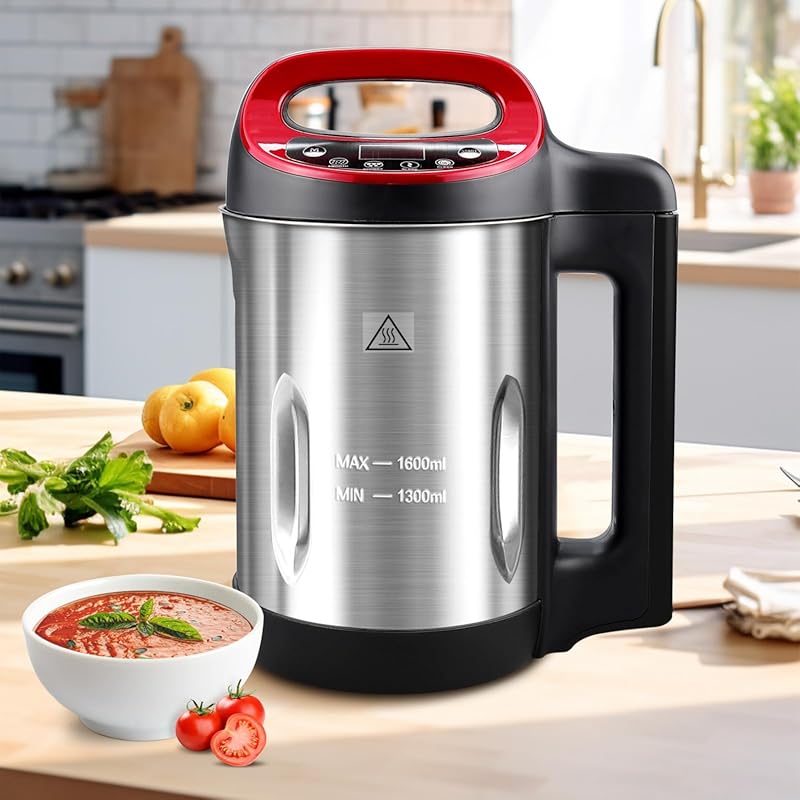 Homtone 1.6L Soup Maker with Smooth and Chunky Settings, Anti-Dry Burn