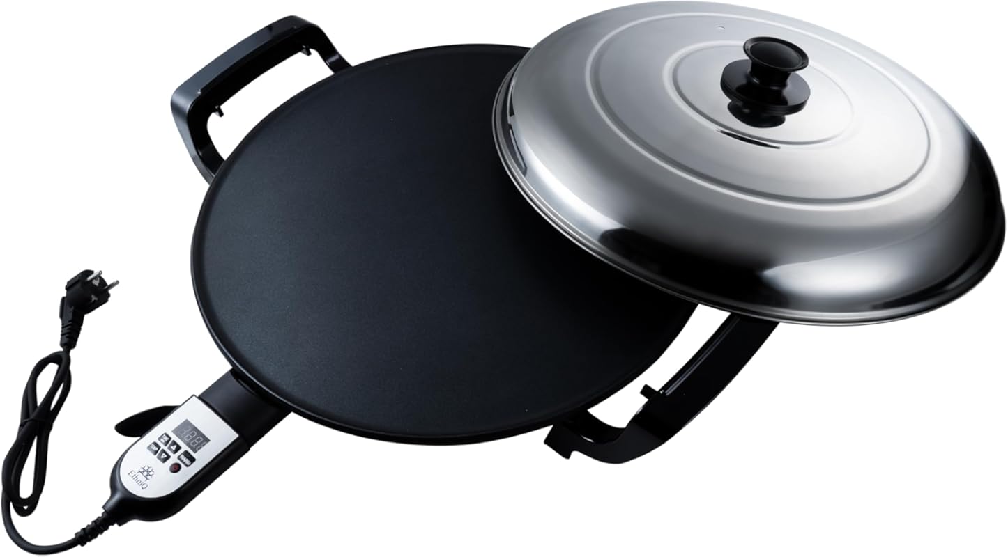 Ethniq 18.5-Inch Electric Griddle for Injera, Crepe, Lefse, Pancake wi