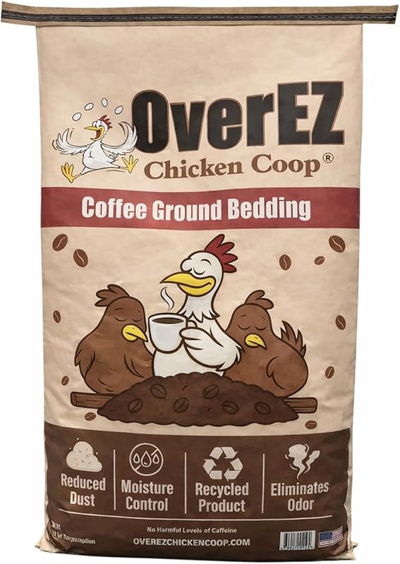 OverEZ Coffee Ground Bedding - 30 lb Bag, Natural Coffee Grounds for P