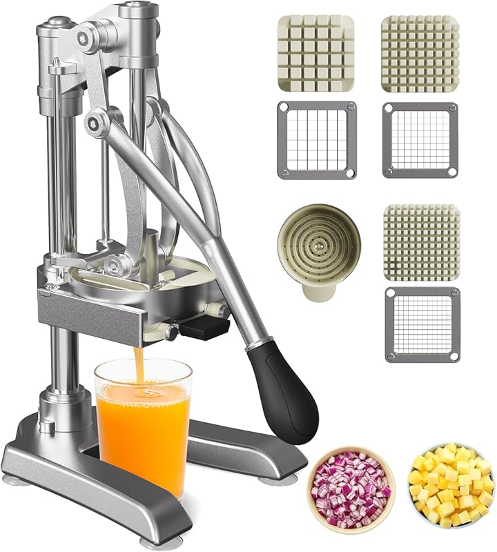 Commercial Grade 2-in-1 Juicer and Chopper: Heavy Duty Cast Iron Manua