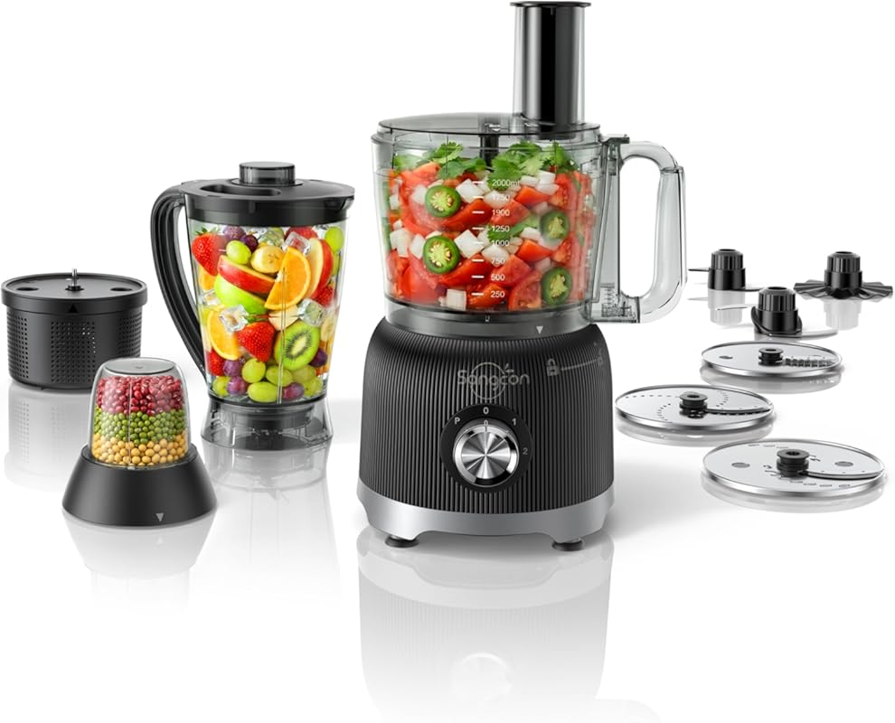 Sangcon Smoothie Blender and Food Processor Combo with 600W, 2x8-Cup B