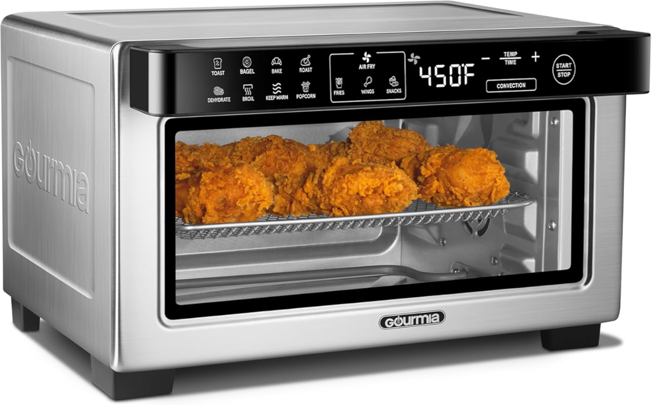 Gourmia Digital Air Fryer Toaster Oven, 4-Slice Capacity, 12 Presets, 