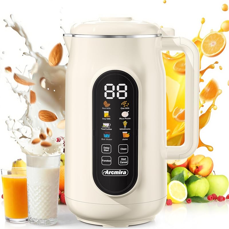 42oz 10-in-1 Nut Milk Maker for Almond, Soy, Oat Milk, Juice - Plant-B