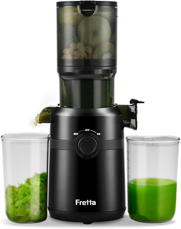 Fretta Cold Press Juicer: American-Sourced PCTG, Fits Whole Fruits & V