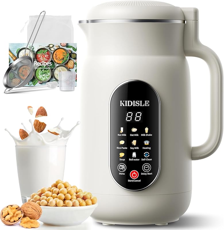 10-in-1 Nut Milk Maker with 51oz Capacity, Touch Screen for Almond Oat