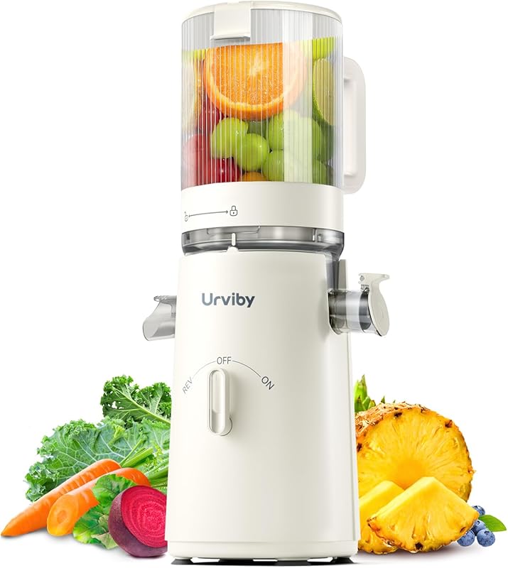 2-in-1 Cold Press Juicer with 5-Inch Wide Chute, Powerful Masticating 