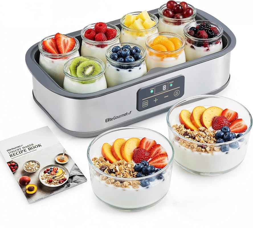 Elite Gourmet ProBioticPRO Digital Yogurt Maker Programmable Temperatu