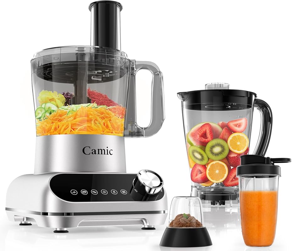 Camic Blender & Food Processor Combo with 6 Functions for Smoothies, C