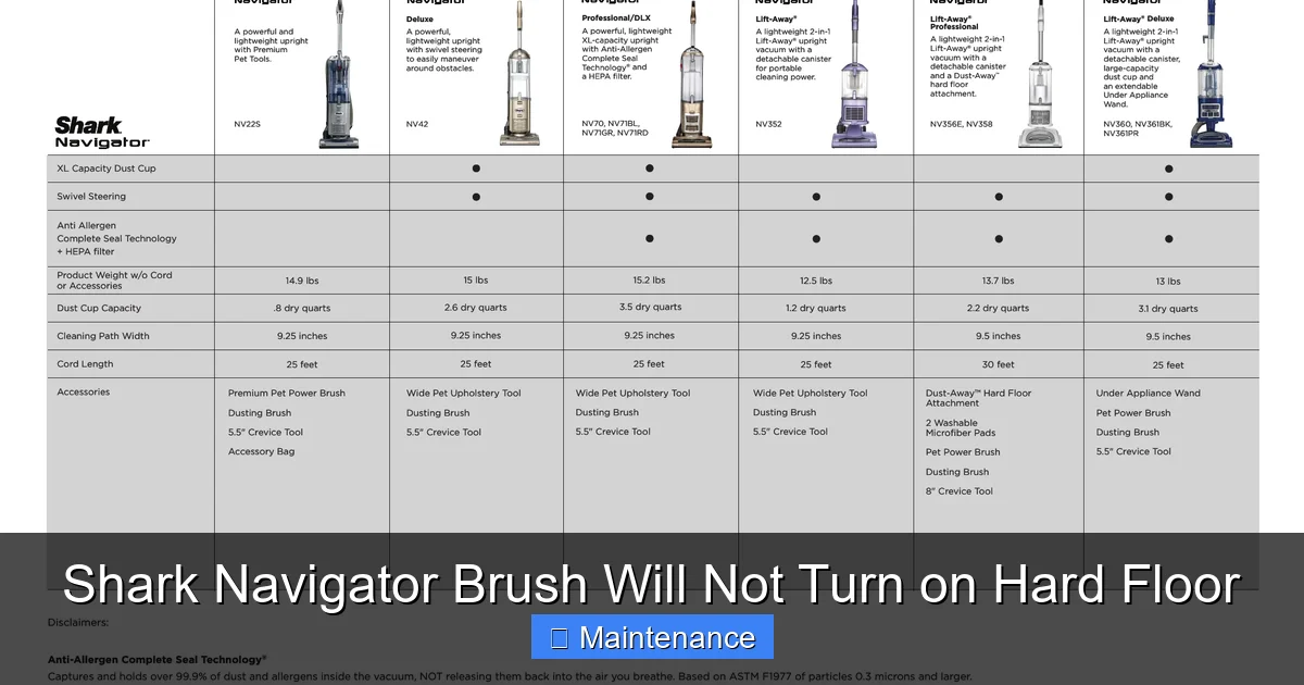Shark Navigator Brush Will Not Turn on Hard Floor