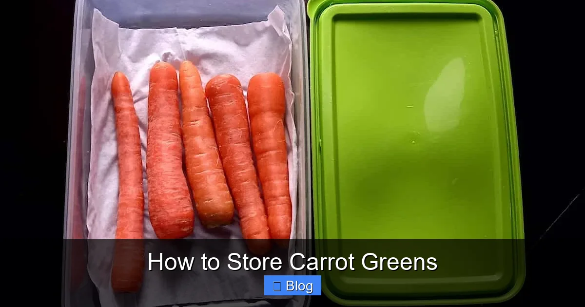 How to Store Carrot Greens