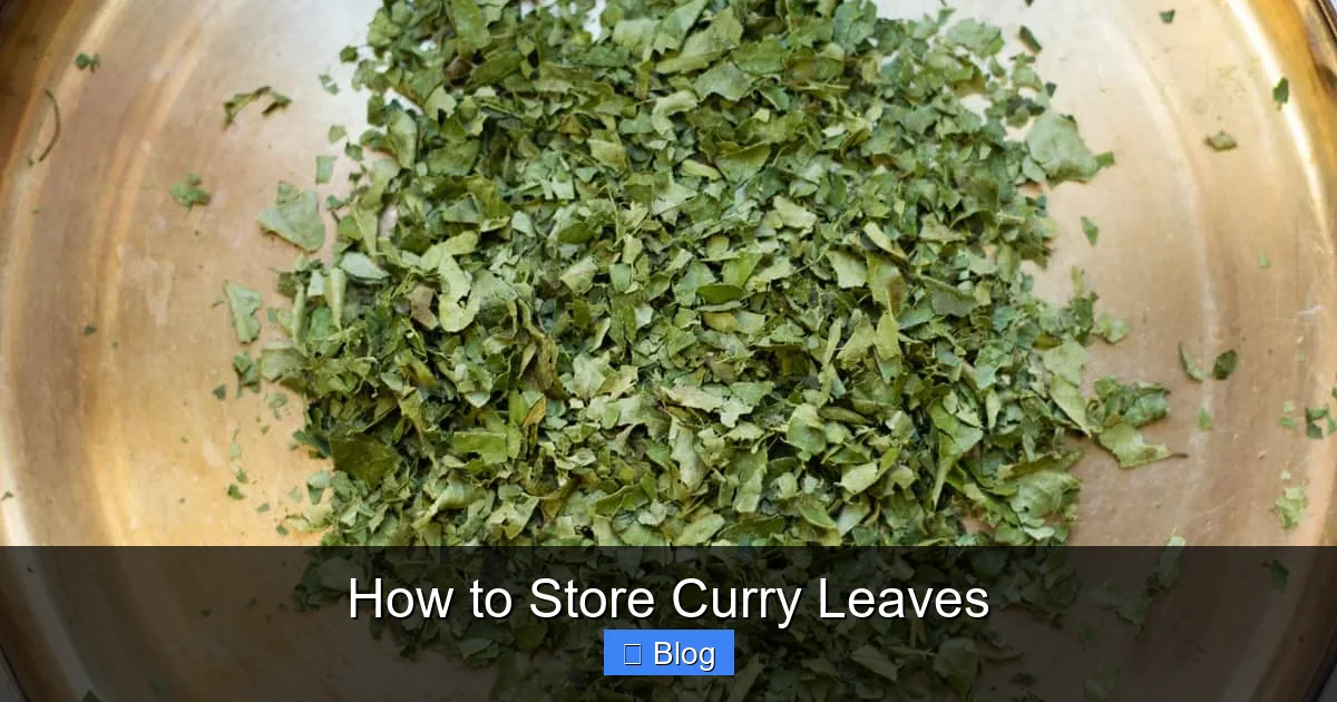 How to Store Curry Leaves