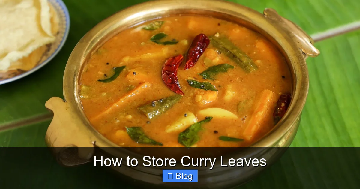 How to Store Curry Leaves