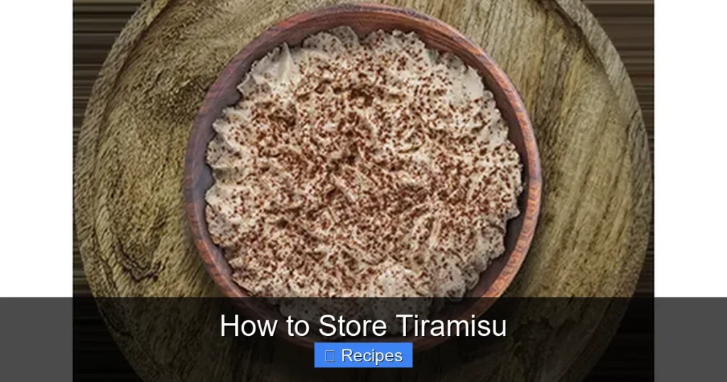 How to Store Tiramisu