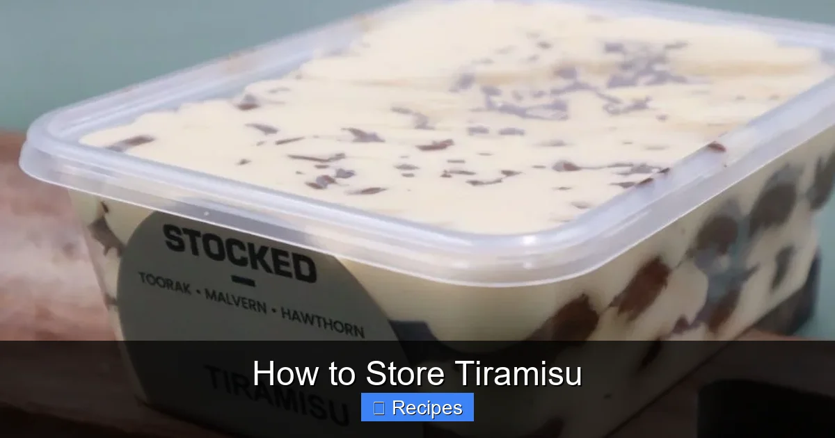 How to Store Tiramisu