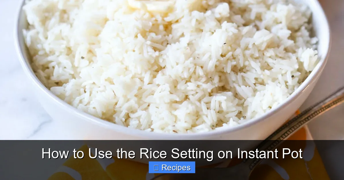 How to Use the Rice Setting on Instant Pot