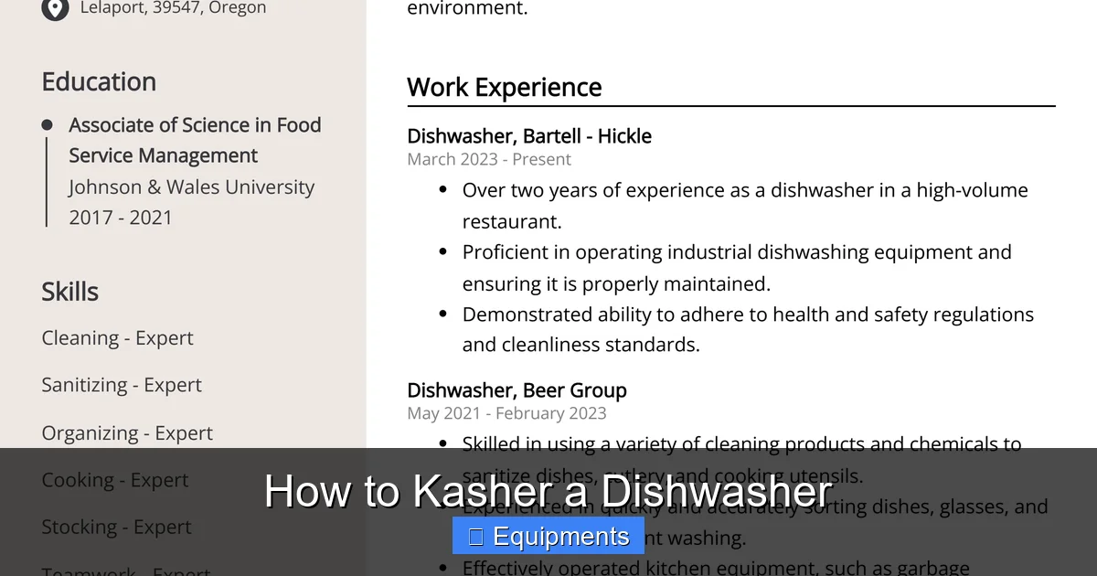 How to Kasher a Dishwasher