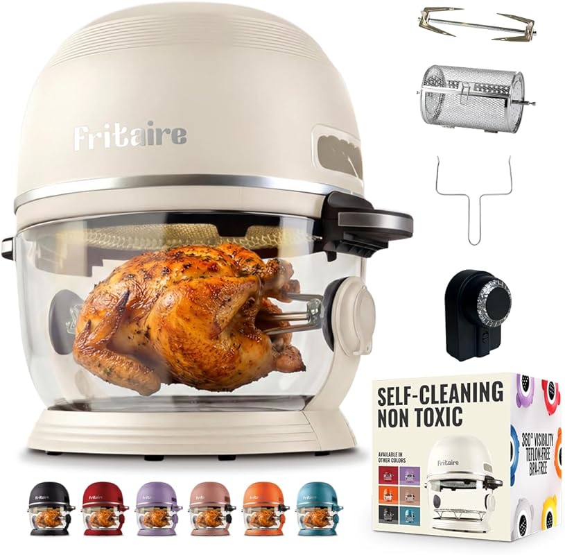 Non Toxic Air Fryer™ Pro 5Qt 9‑in‑1 Glass Model with Self‑Cleaning, Ro