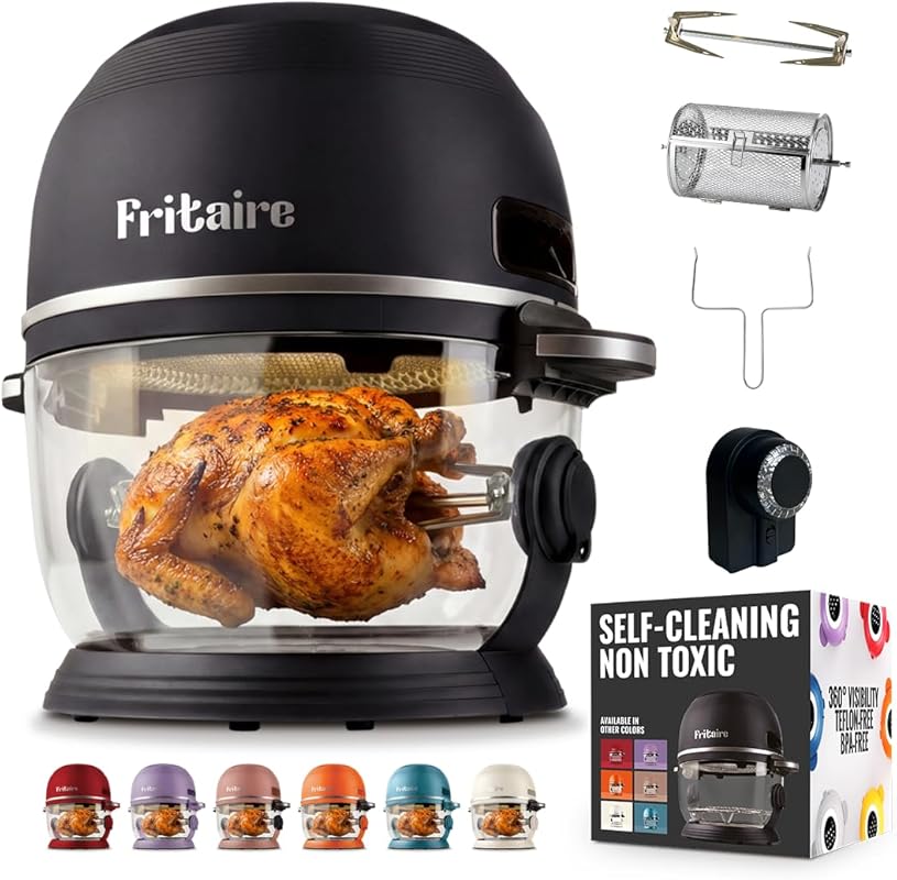 Non Toxic Air Fryer™ Pro 5Qt 9‑in‑1 Glass Model with Self‑Cleaning, Ro