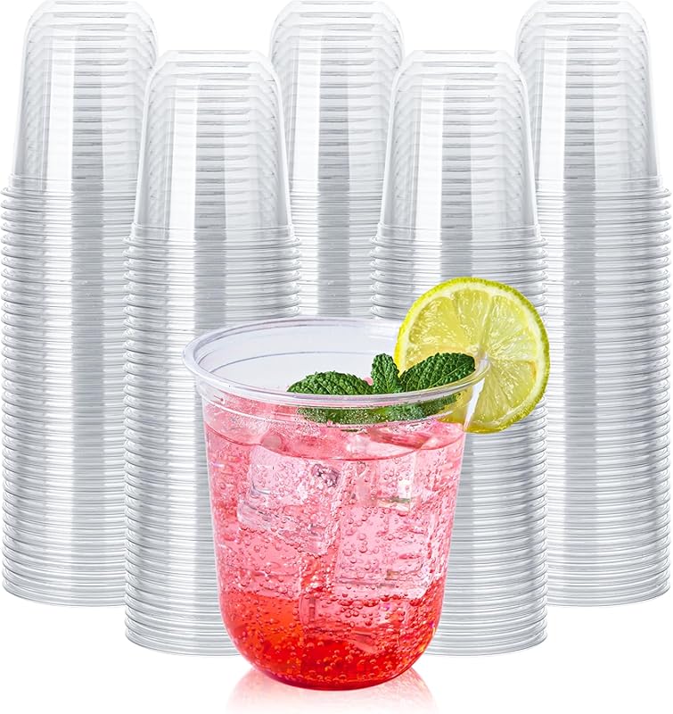 Vplus 12 oz Clear Compostable Plastic Cups – 100‑Pack Biodegradable, B