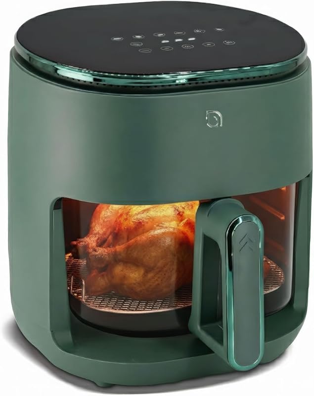 Willow Eco 5Qt 6‑in‑1 Glass Air Fryer, Digital Display, 430°F Max, Pre