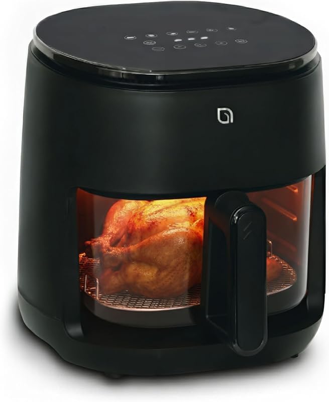 Willow Eco 5Qt 6‑in‑1 Glass Air Fryer, Digital Display, 430°F Max, Pre