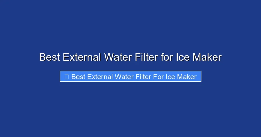 Best External Water Filter for Ice Maker