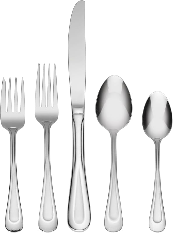 Oneida Satin Sand Dune 45-Piece Everyday Silverware Set for 8 with Serving Utensils