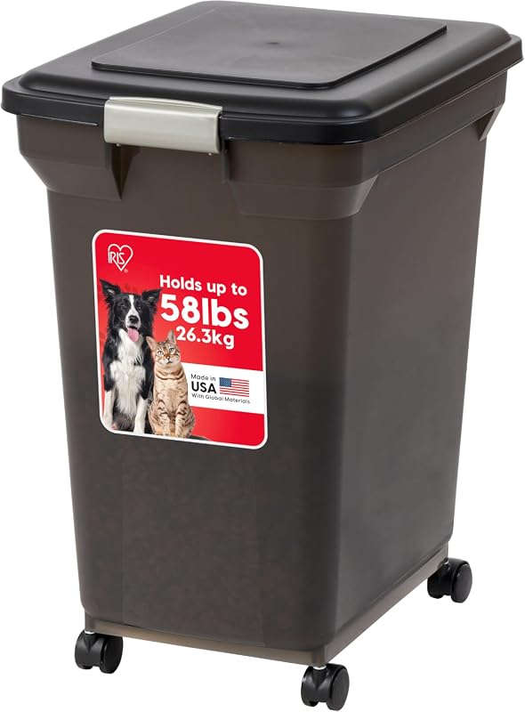 IRIS USA Dog Food Storage Container 58 Lb, Airtight Large Pet Food Sto