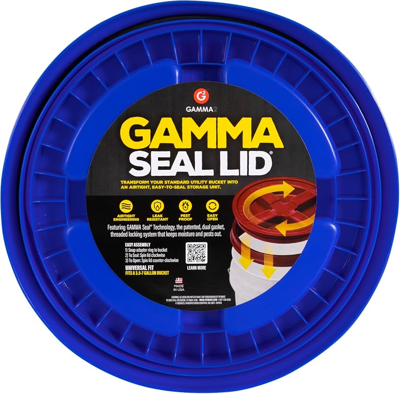 Gamma2 Gamma Seal Lid Converts Bucket to Airtight Storage - Fits 3.5-7