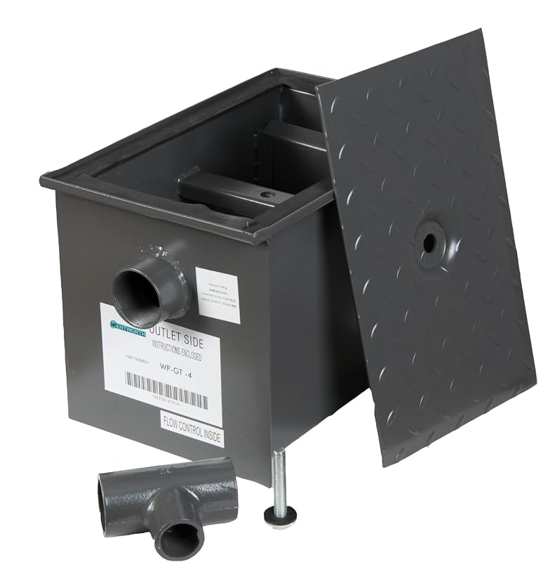 Wentworth 8 Pound Carbon Steel Grease Trap for Under Sink Kitchen Use,