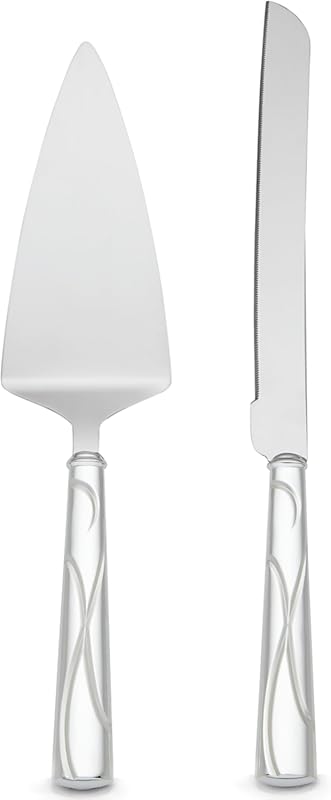 Lenox Cake Knife Server Adorn Set Silver Elegant Wedding Anniversary B