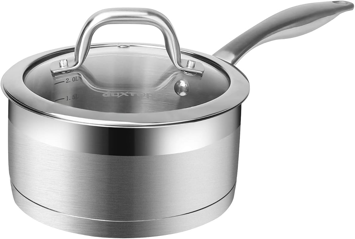 Duxtop 2.5-Quart Induction Stainless Steel Saucepan with Impact-Bonded