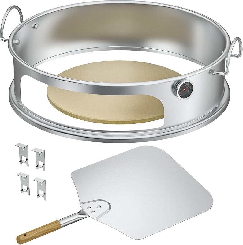 Onlyfire Stainless Steel Pizza Oven Kit for Weber 22-Inch Kettle Grill