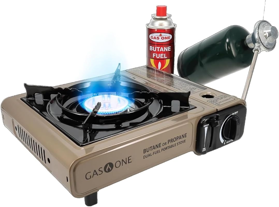 Gas One GS-3400P Dual Fuel Portable Camping Stove with Carrying Case f