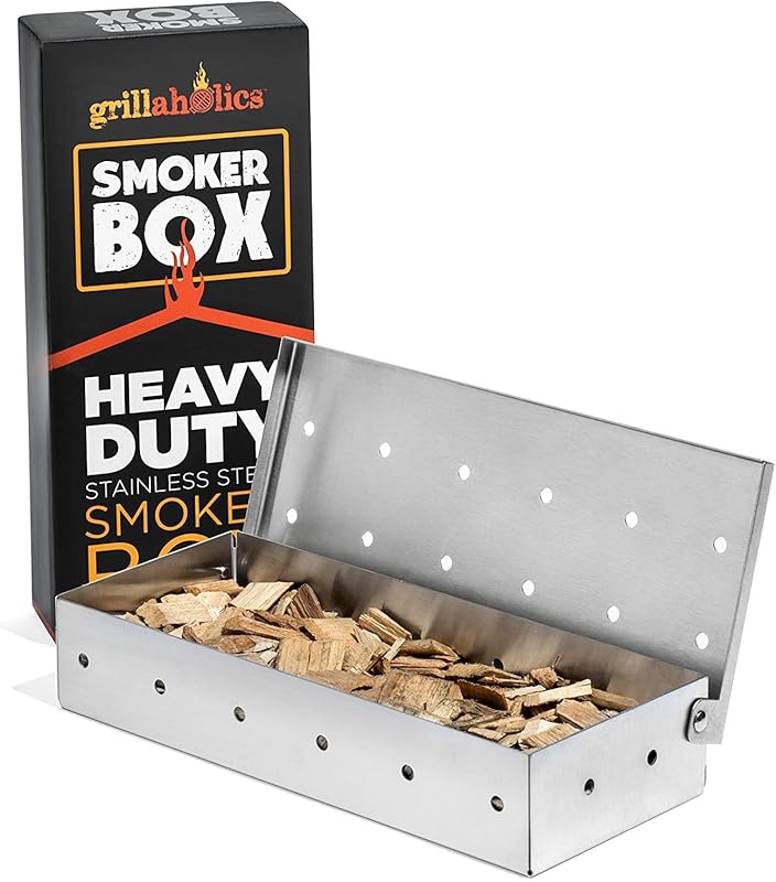 Grillaholics Smoker Box for Gas & Charcoal Grills – Large Stainless St
