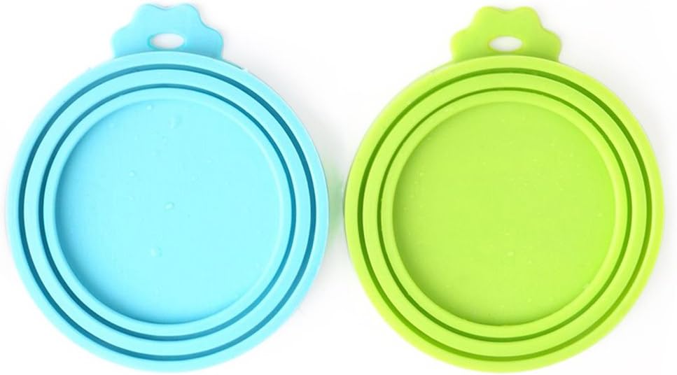 Comtim Universal Silicone Pet Food Can Lids for Dog and Cat Food, Blue