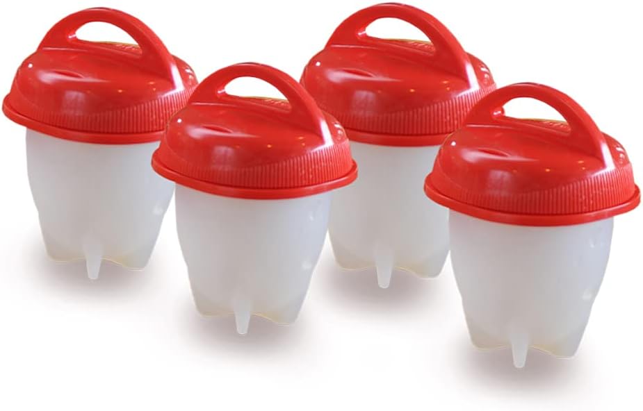 Egglettes Four-Egg Cups for Shell-Free Hard Boiled Eggs without the Ha