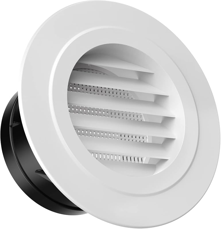 HG Power 4 Inch Round Soffit Vent Cover with Built-in Screen Mesh, ABS